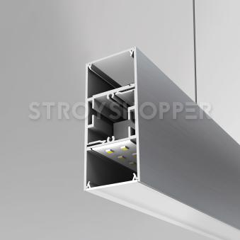 Линейный светодиодный подвесной двусторонний светильник 128см 50Вт 4200К матовое серебро 101-200-40-