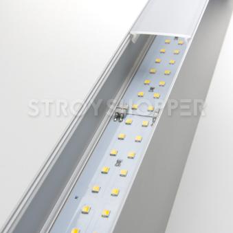 Линейный светодиодный накладной двусторонний светильник 103см 40Вт 4200К матовое серебро 101-100-40-