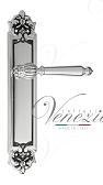 Дверная ручка Venezia на планке PL96 мод. Pellestrina (натур. серебро + чернение) прох